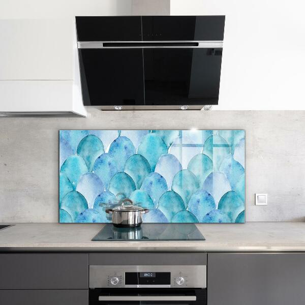 Cooker splashback Watercolor scales blue pattern