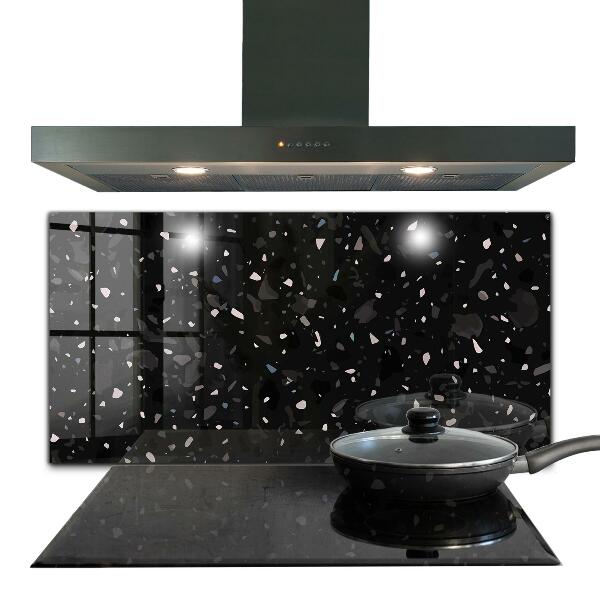 Kitchen splashback Black marble terrazzo terazzo