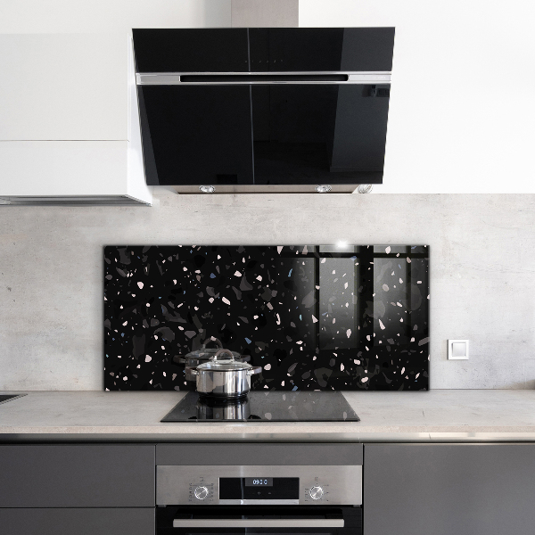 Kitchen splashback Black marble terrazzo terazzo