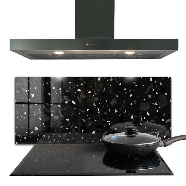 Kitchen splashback Black marble terrazzo terazzo