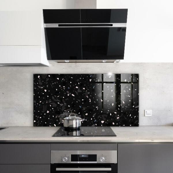 Kitchen splashback Black marble terrazzo terazzo