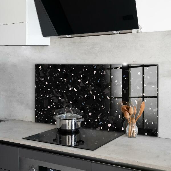 Kitchen splashback Black marble terrazzo terazzo