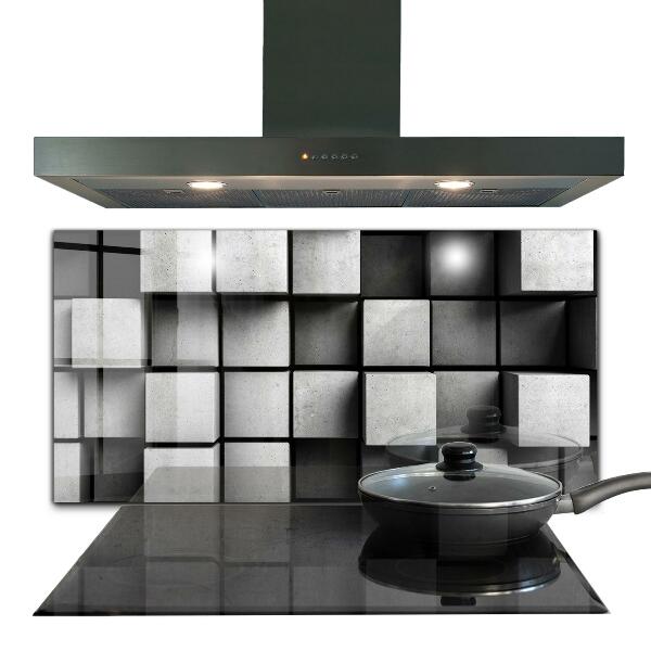 Cooker splashback Monochrome cubes