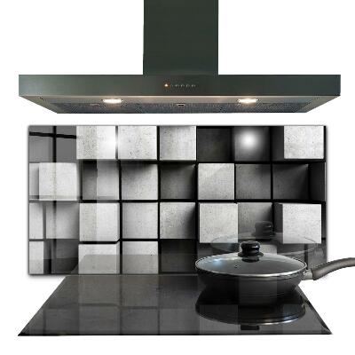 Cooker splashback Monochrome cubes