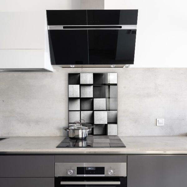 Cooker splashback Monochrome cubes