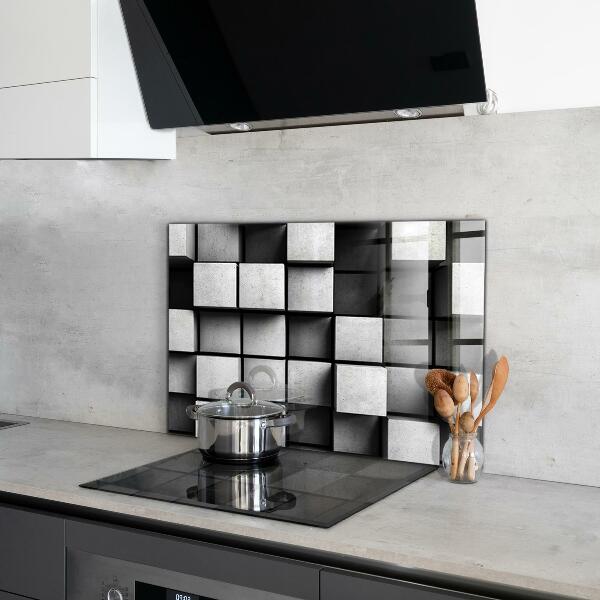 Cooker splashback Monochrome cubes