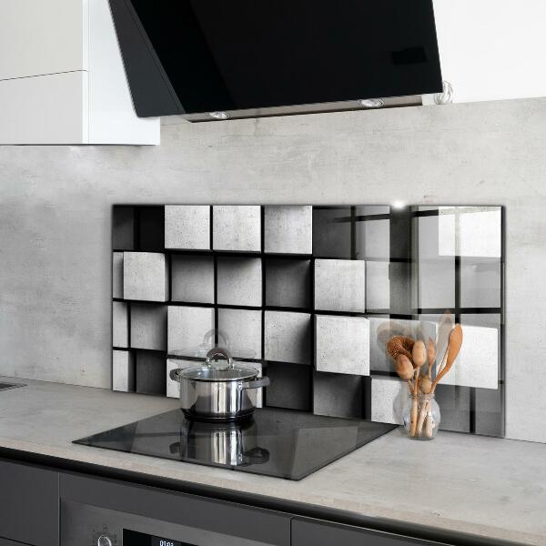 Cooker splashback Monochrome cubes