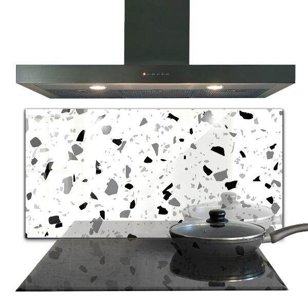 Glass splashback Monochrome terrazzo