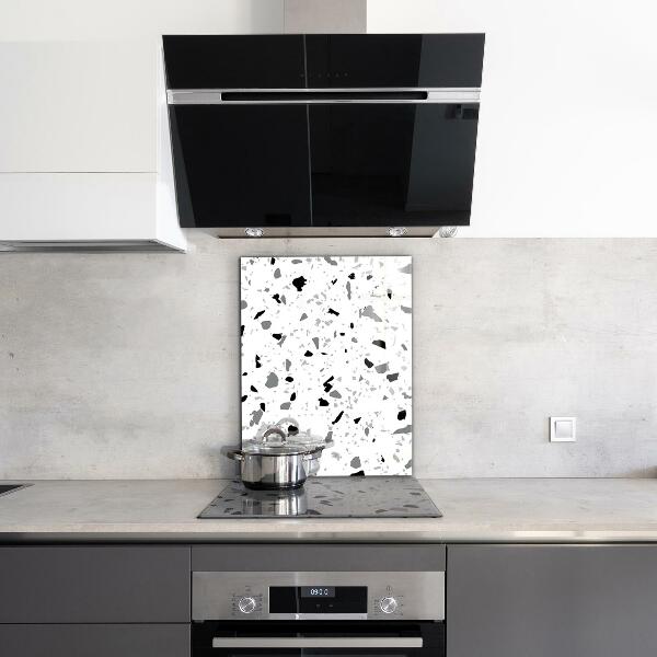 Glass splashback Monochrome terrazzo