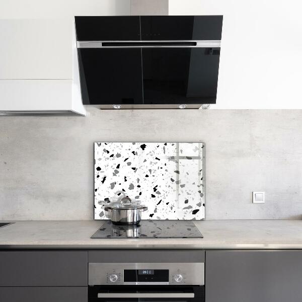 Glass splashback Monochrome terrazzo