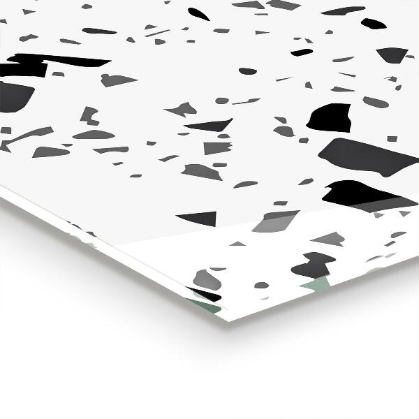 Glass splashback Monochrome terrazzo