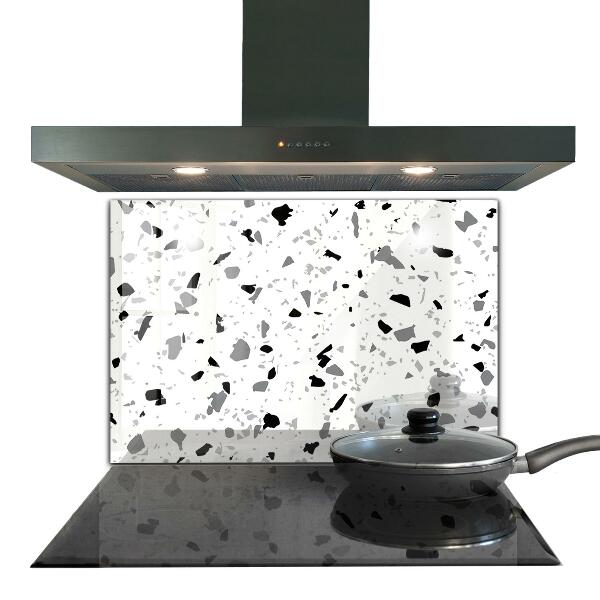 Glass splashback Monochrome terrazzo