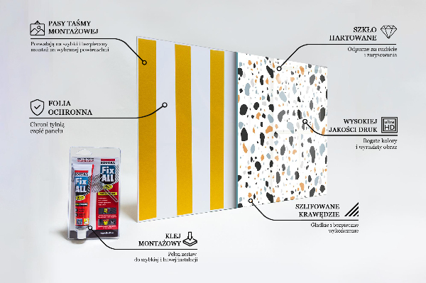 Glass splashback Terrazzo terazzo stone