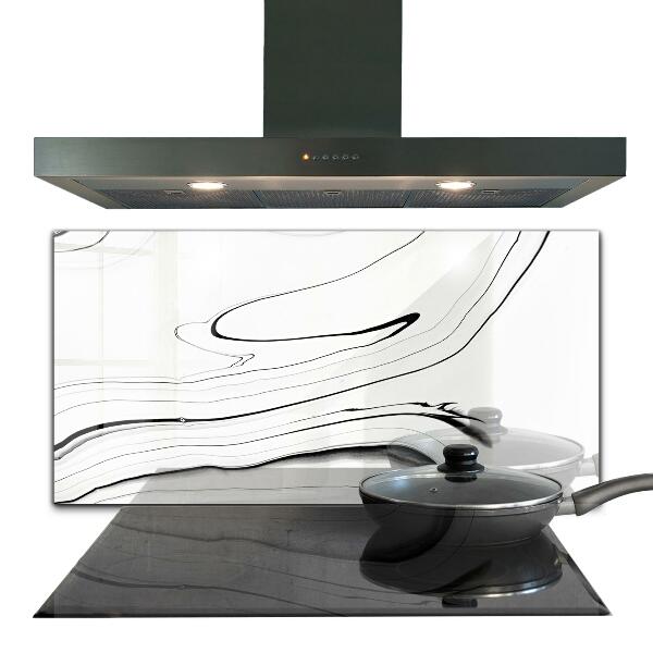 Cooker splashback White marble structure