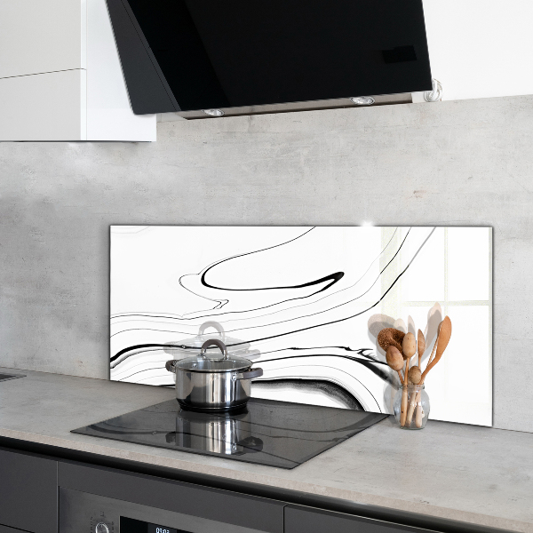 Cooker splashback White marble structure