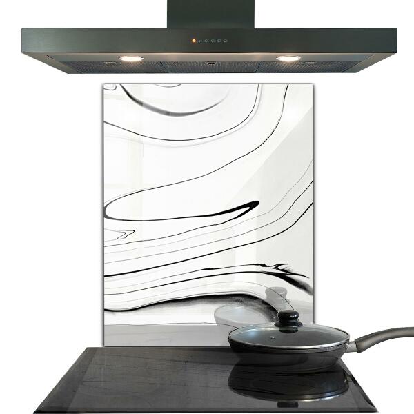 Cooker splashback White marble structure