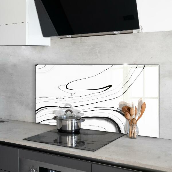 Cooker splashback White marble structure