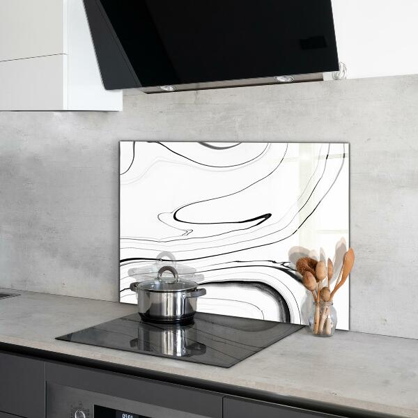 Cooker splashback White marble structure