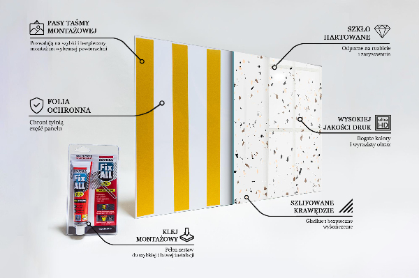 Glass splashback Delicate terrazzo terrazzo