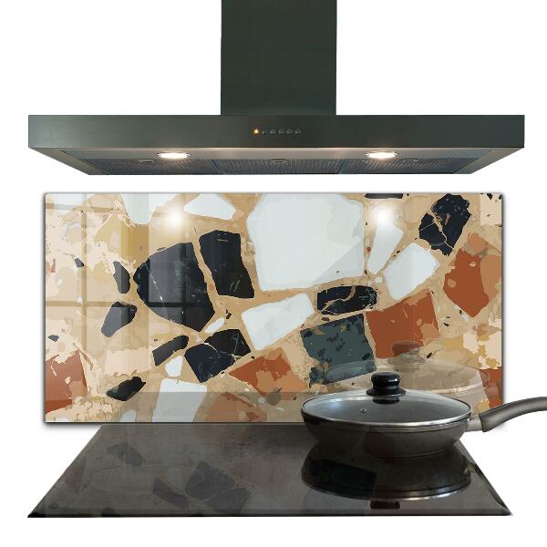 Glass splashback Terrazzo natural stone