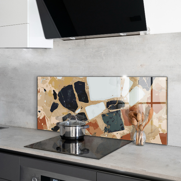 Glass splashback Terrazzo natural stone