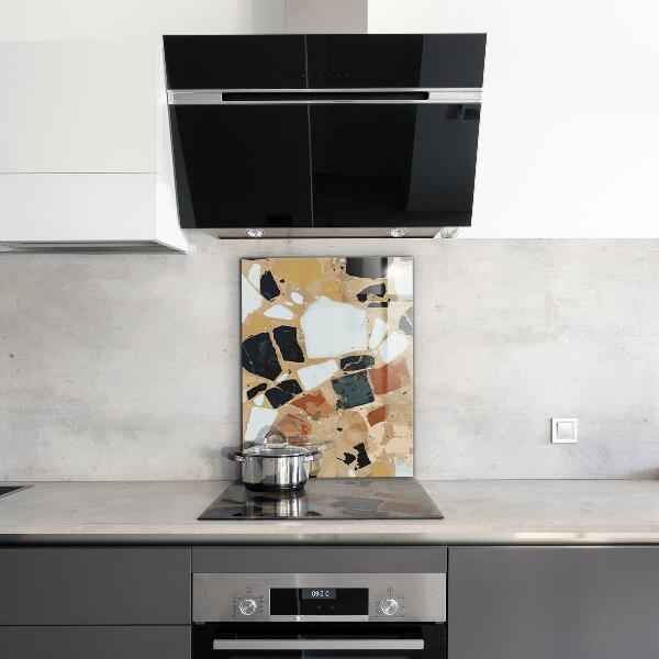 Glass splashback Terrazzo natural stone