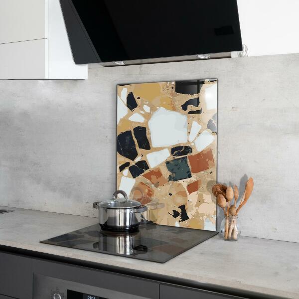 Glass splashback Terrazzo natural stone