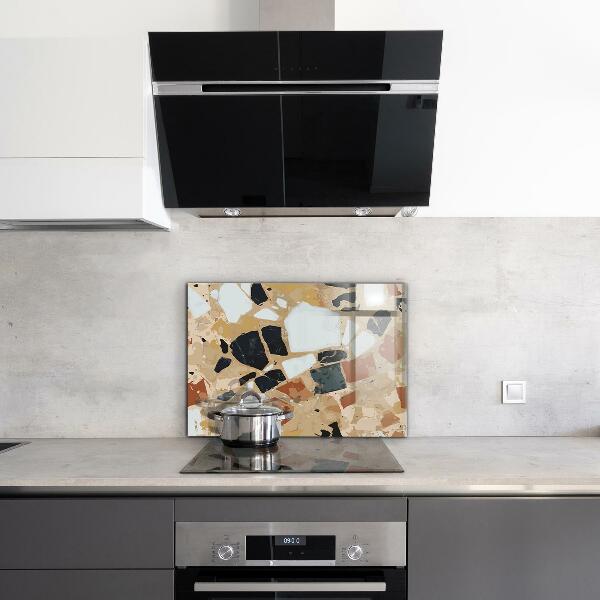 Glass splashback Terrazzo natural stone