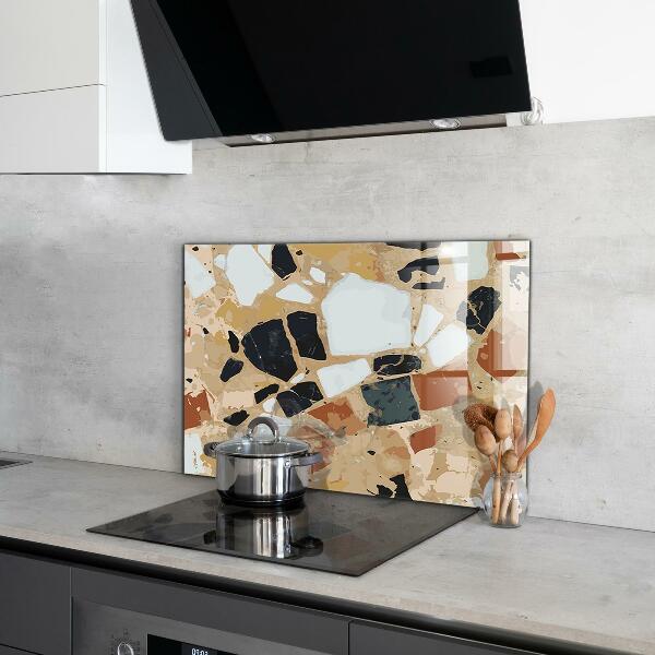 Glass splashback Terrazzo natural stone