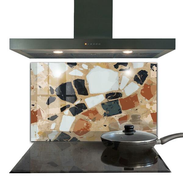Glass splashback Terrazzo natural stone