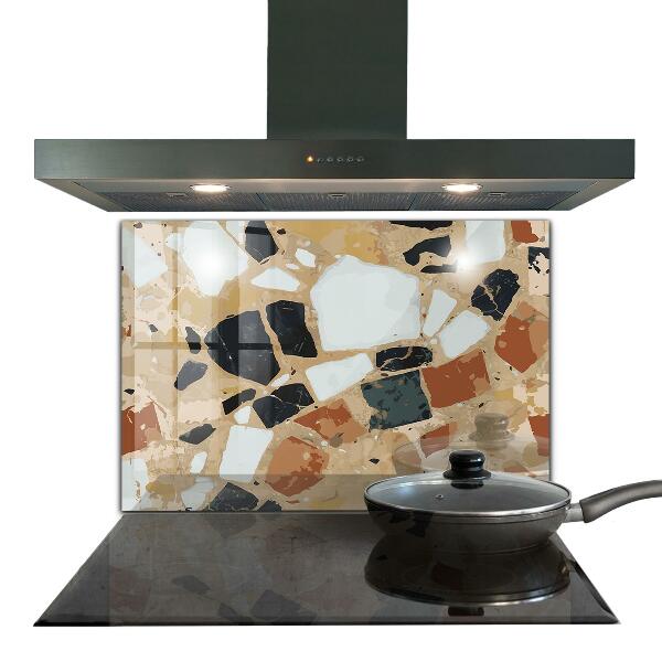 Glass splashback Terrazzo natural stone