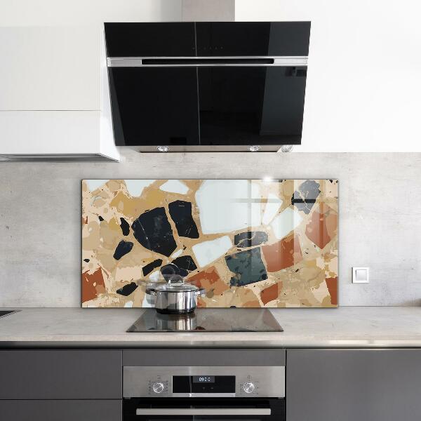 Glass splashback Terrazzo natural stone
