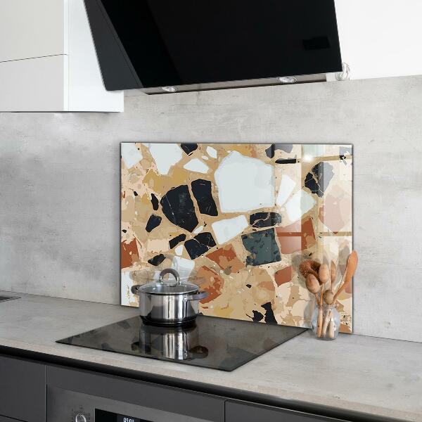 Glass splashback Terrazzo natural stone