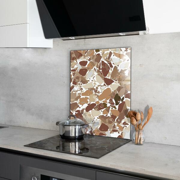 Glass splashback Terrazzo natural stone