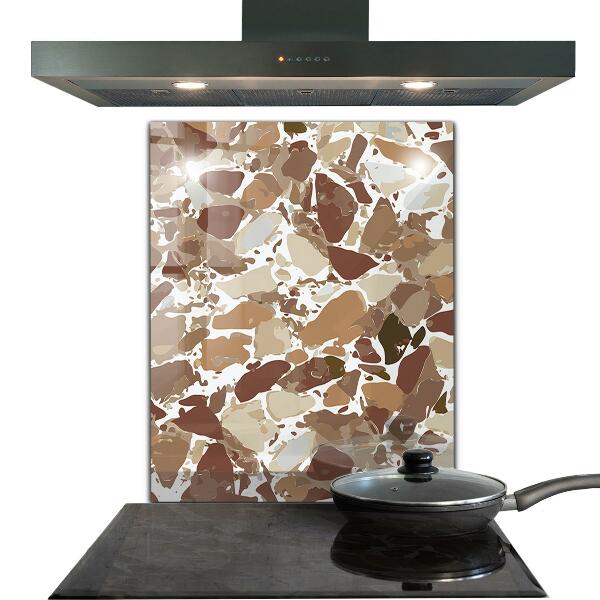 Glass splashback Terrazzo natural stone
