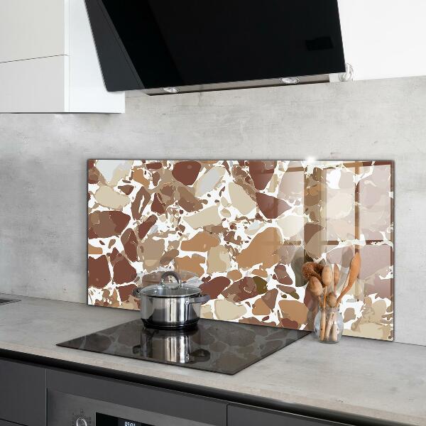 Glass splashback Terrazzo natural stone
