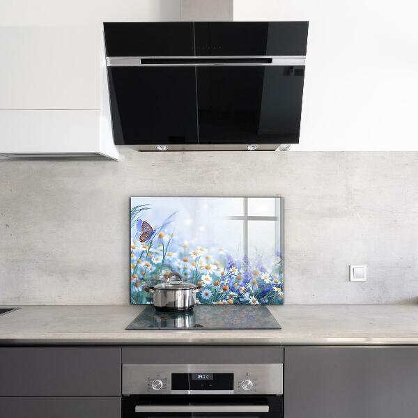 Kitchen splashback Summer meadow butterfly flower