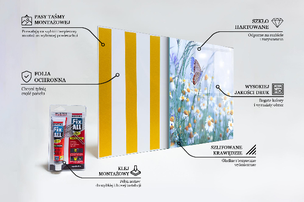 Kitchen splashback Summer meadow butterfly flower