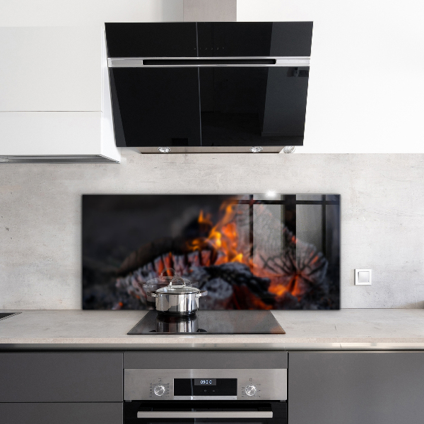 Oven splashback Burning bonfire fire