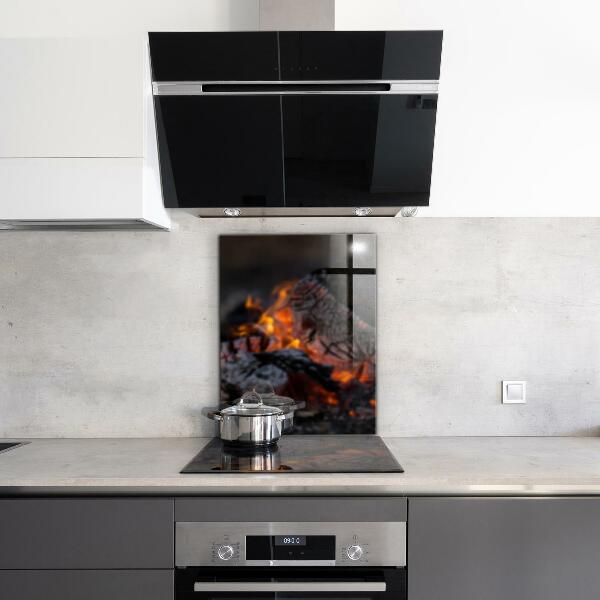 Oven splashback Burning bonfire fire