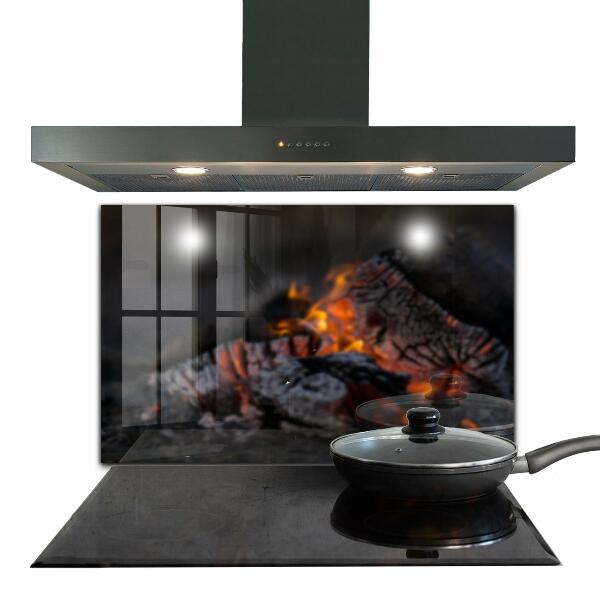 Oven splashback Burning bonfire fire