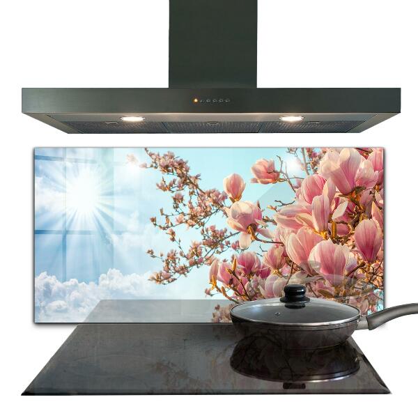 Kitchen splashback Blooming magnolia