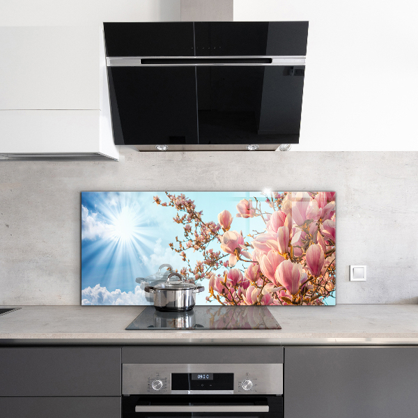 Kitchen splashback Blooming magnolia