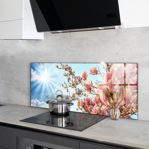 Kitchen splashback Blooming magnolia