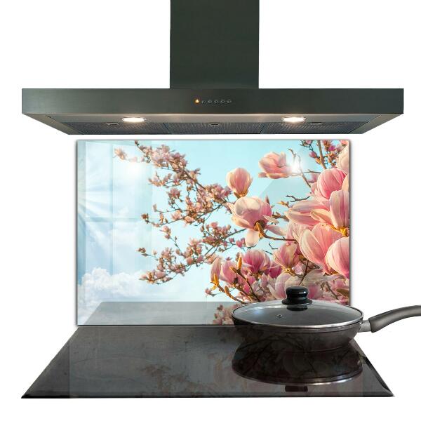 Kitchen splashback Blooming magnolia