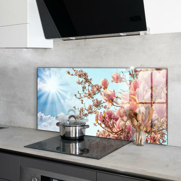 Kitchen splashback Blooming magnolia