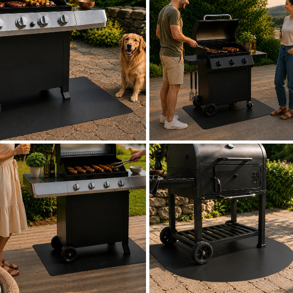 Quarter-circle aluminum grill mat 39x39 in (100x100 cm)