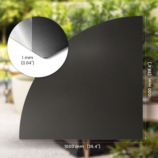 Quarter-circle aluminum grill mat 39x39 in (100x100 cm)