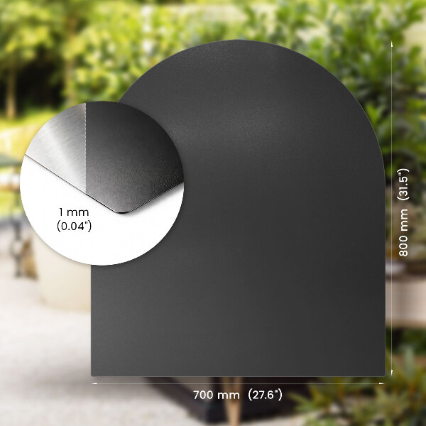 Semi-oval metal sheet for grill 31x27 in (80x70 cm)