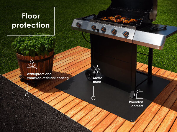 Rectangular barbecue floor protector 39x27 in (100x70 cm)